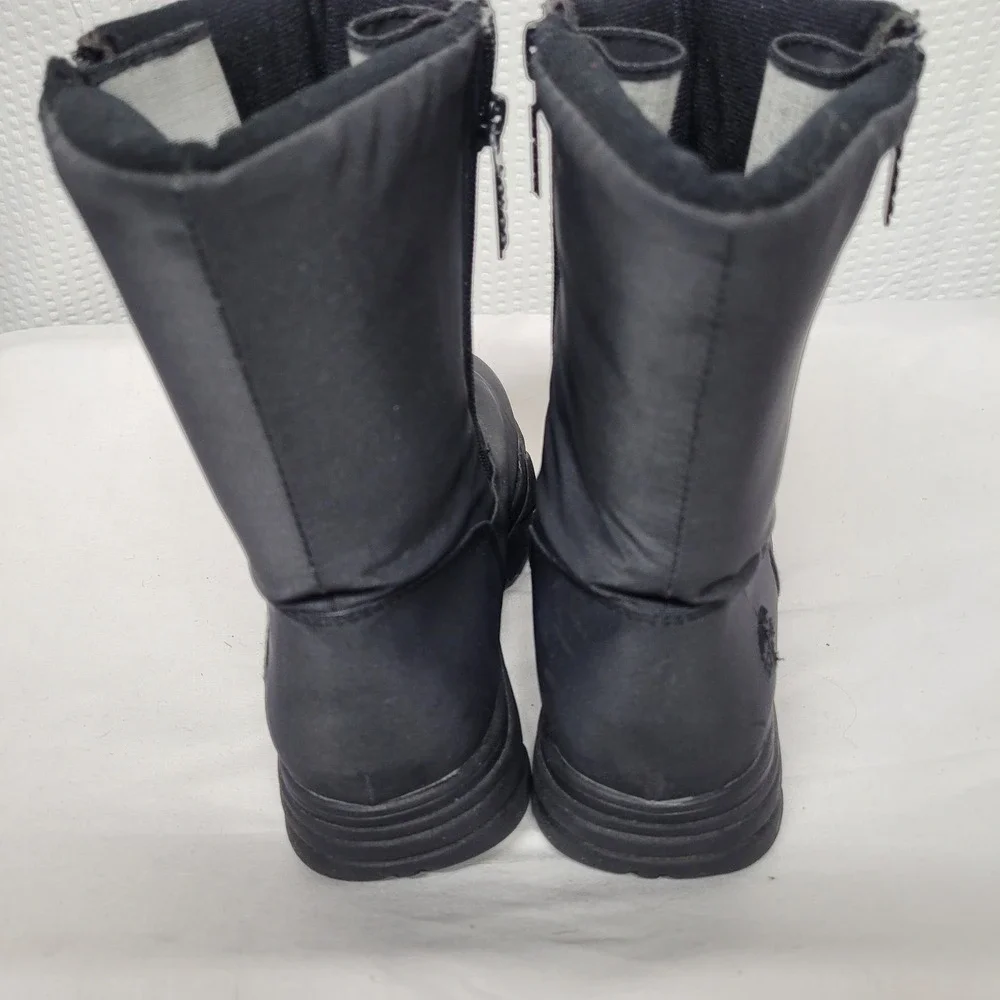 Totes Canterbury Black All Weather Boots Womens 7 Med Side Zip Winter Snow